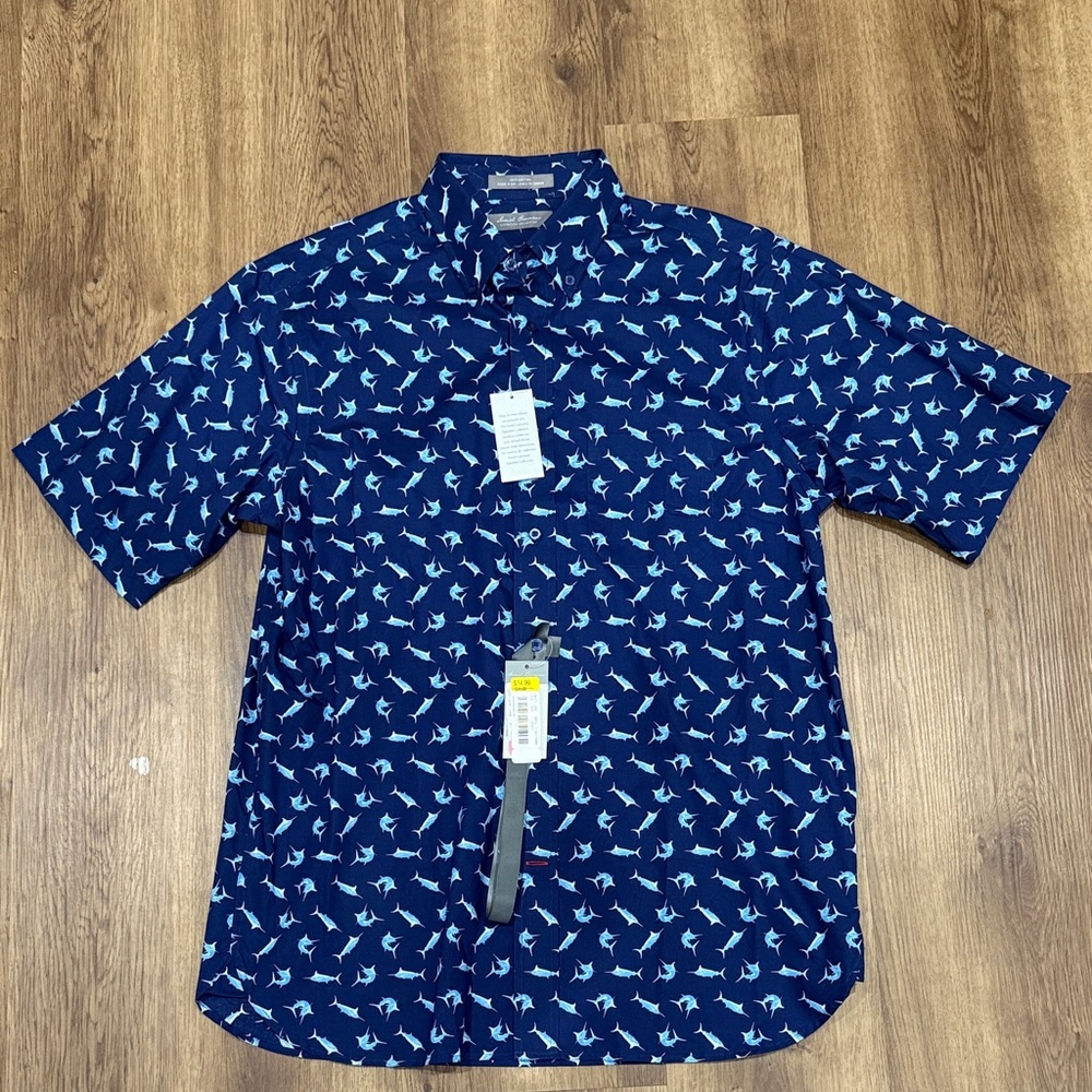 Daniel Cremieux Navy Blue Shirt with White Pattern